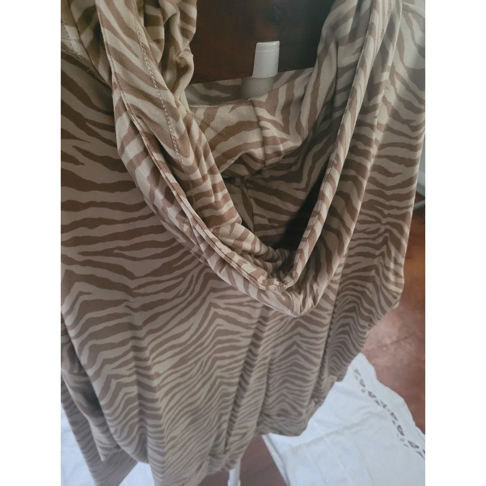 Banana Republic Baby Terry Zebra Print Terry Hoodie XXL Women's Pullover - Picture 3 of 3